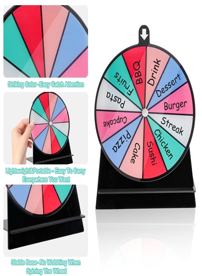 kithing 6" Spinning Prize Wheel, 3 Pcs Heavy Duty Spinning Wheel for Prizes with Stand - 9, 10, 12 Slots Color Tabletop Roulette Spinner Wheel of Fortune Spinning Game for Carnival, Tradeshow, Classroom - Image 5
